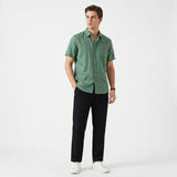 Herren Kurzarmhemd und Hose Set mit Brusttasche