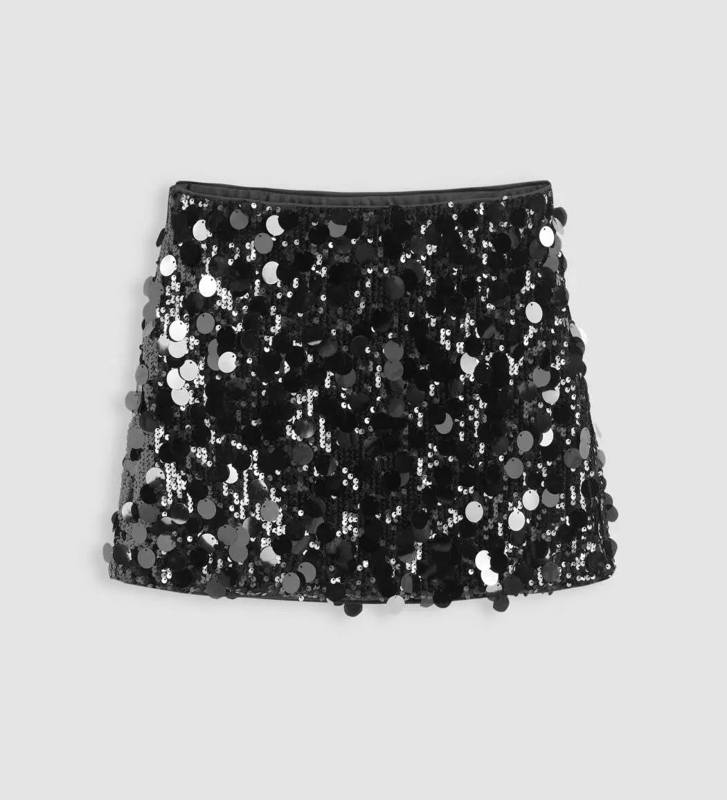 Lisa | Pailletten Minirock mit Taillenakzent Zendoo.de