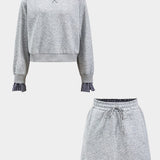 Elsa | Zweiteiliges Sweat-Set mit karierten Details