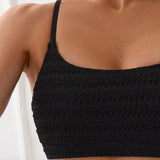 Swim Basics Damen Bikini Set, einfarbig und texturiert, perfekt für den Strand im Sommer