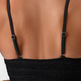 Swim Basics Damen Bikini Set, einfarbig und texturiert, perfekt für den Strand im Sommer