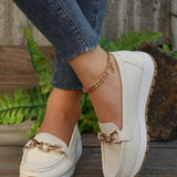 Bequeme Damen-Loafers mit elegantem Metallakzent