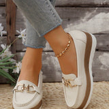 Bequeme Damen-Loafers mit elegantem Metallakzent