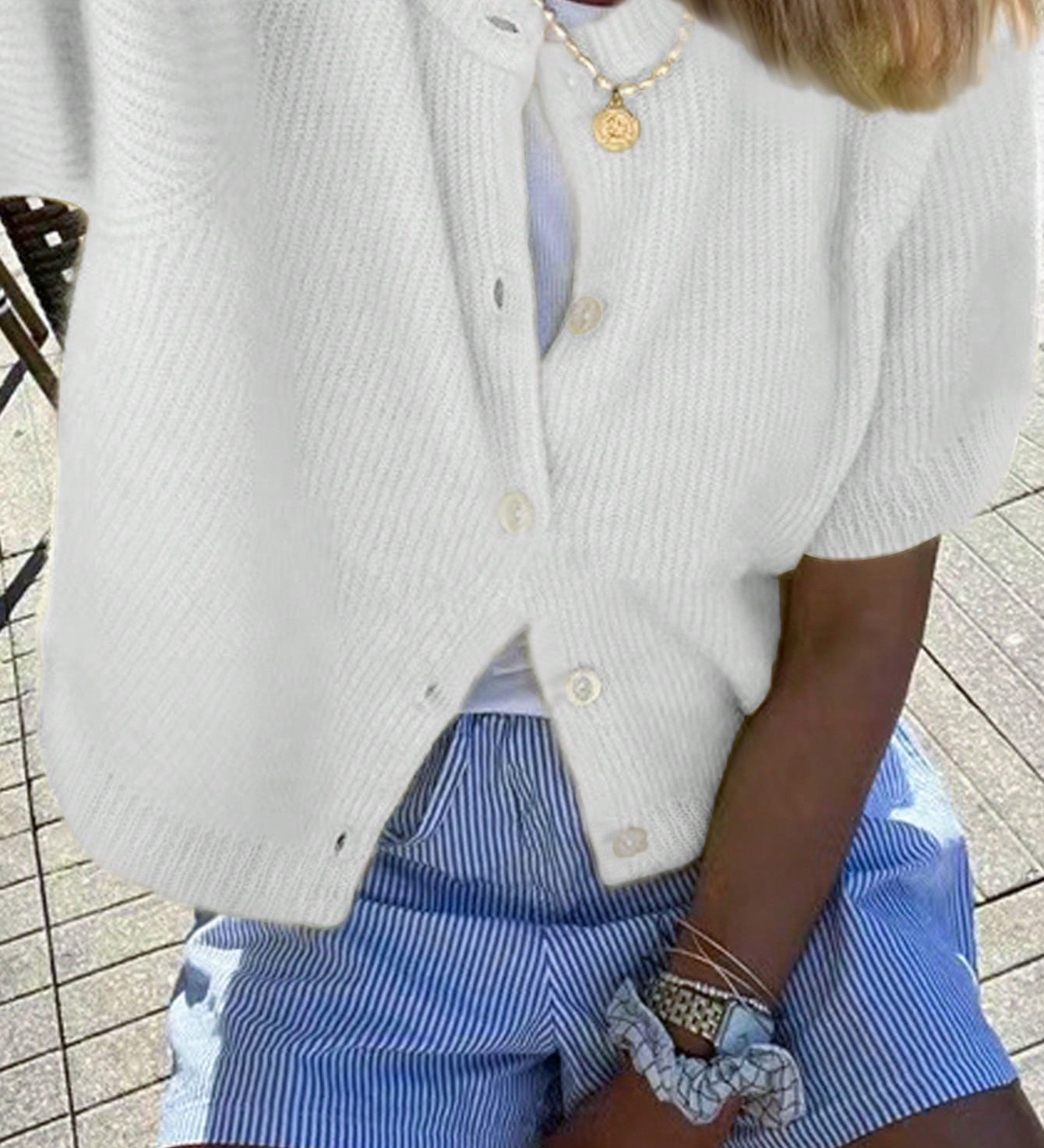 Strick-Cardigan mit kurzen Ärmeln – Lässig, Leicht & Ideal für den Sommer