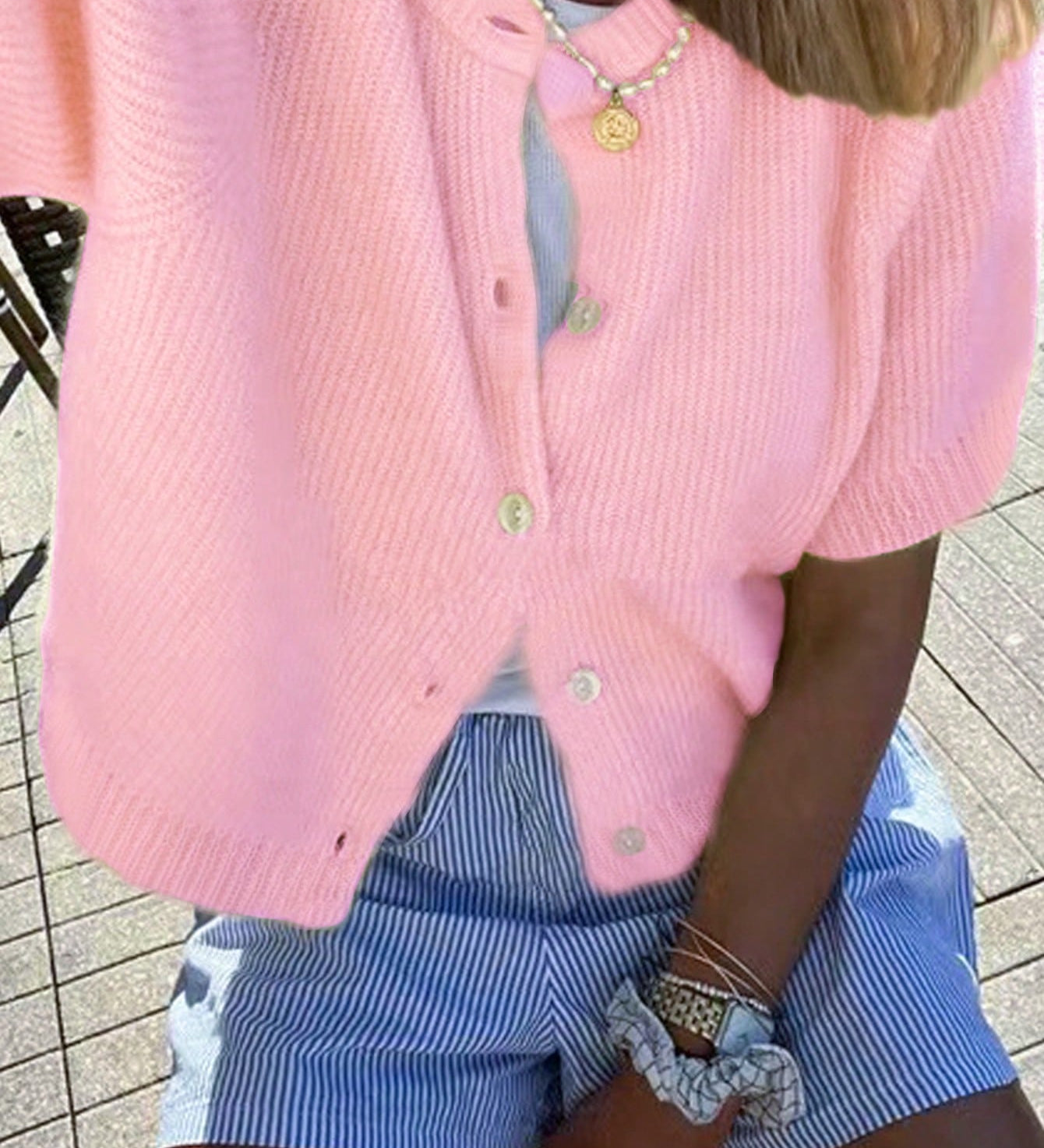 Strick-Cardigan mit kurzen Ärmeln – Lässig, Leicht & Ideal für den Sommer