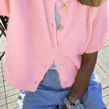 Strick-Cardigan mit kurzen Ärmeln – Lässig, Leicht & Ideal für den Sommer