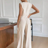 Zweiteiliges Set mit Weste & weiter Hose – Modern, Luftig & Smart