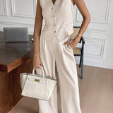 Zweiteiliges Set mit Weste & weiter Hose – Modern, Luftig & Smart