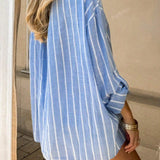 Gestreifte Oversize-Sommerbluse mit Strandflair