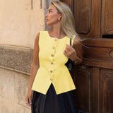 Ärmelloses Tailor-Weste mit Knöpfen – Feminin, Edel & Vielseitig