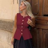 Ärmelloses Tailor-Weste mit Knöpfen – Feminin, Edel & Vielseitig
