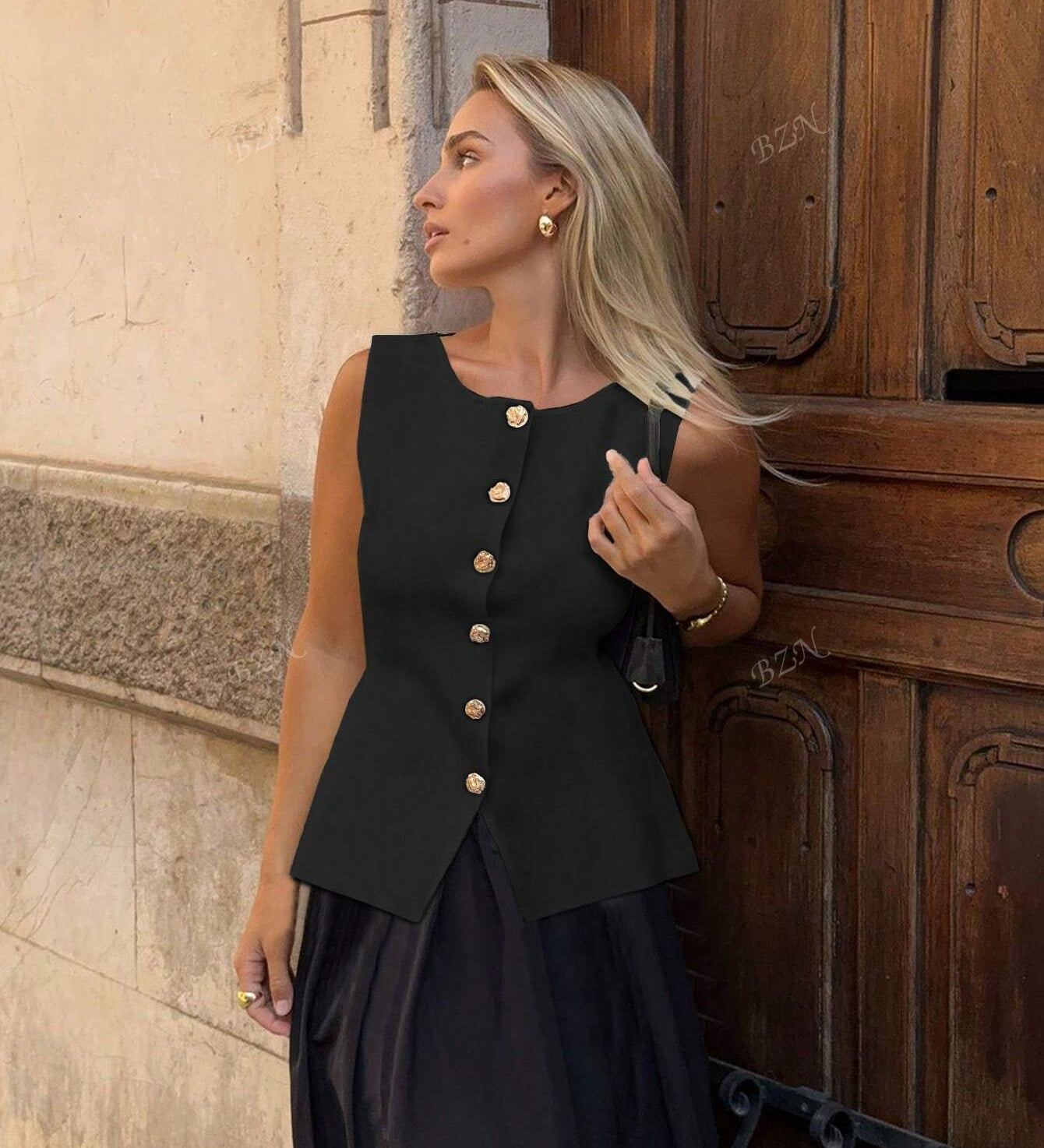 Ärmelloses Tailor-Weste mit Knöpfen – Feminin, Edel & Vielseitig