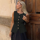 Ärmelloses Tailor-Weste mit Knöpfen – Feminin, Edel & Vielseitig