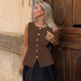 Ärmelloses Tailor-Weste mit Knöpfen – Feminin, Edel & Vielseitig