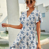 Rotes Wickelkleid mit Punkten – Sommerliches Kurzkleid mit Volants