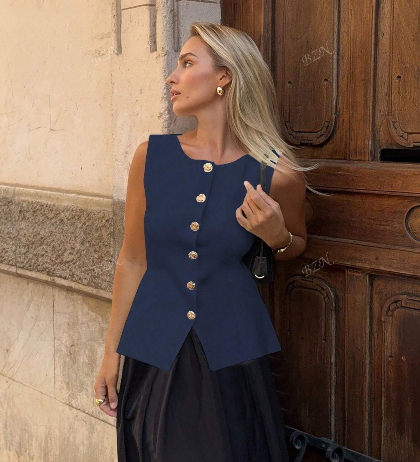 Ärmelloses Tailor-Weste mit Knöpfen – Feminin, Edel & Vielseitig