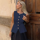 Ärmelloses Tailor-Weste mit Knöpfen – Feminin, Edel & Vielseitig