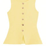 Ärmelloses Tailor-Weste mit Knöpfen – Feminin, Edel & Vielseitig