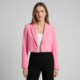Damen Cropped Blazer mit Reverskragen