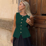 Ärmelloses Tailor-Weste mit Knöpfen – Feminin, Edel & Vielseitig