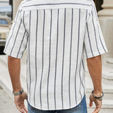 Samuel | Kurzarm-Henley-Sommerhemd mit Streifenmuster
