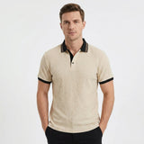 Herren Struktur Poloshirt mit Kontrastkragen