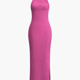 Luisa | Glitzerndes rückenfreies Neckholder-Abendkleid - glamouröse Verführung