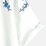 Jackson | Kurze Ärmel Weiß Floral bedrucktes Sommerhemd