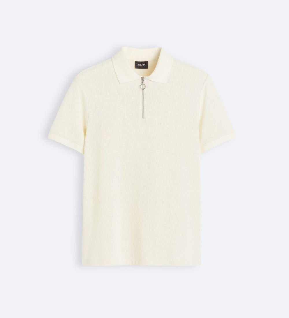 Modernes Strick-Poloshirt mit Reißverschluss
