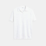 Weißes Strick-Poloshirt mit Strukturmuster