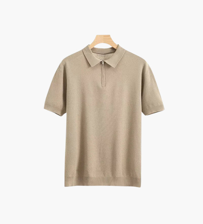 Brooks | kurze Ärmel Männer halb Reißverschluss stricken Poloshirt