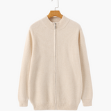 Wesley | Rippenstrick Reißverschluss Kaschmir Strickjacke für Männer