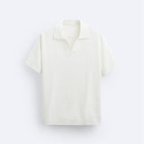 Klassisches Strick-Poloshirt in Weiß