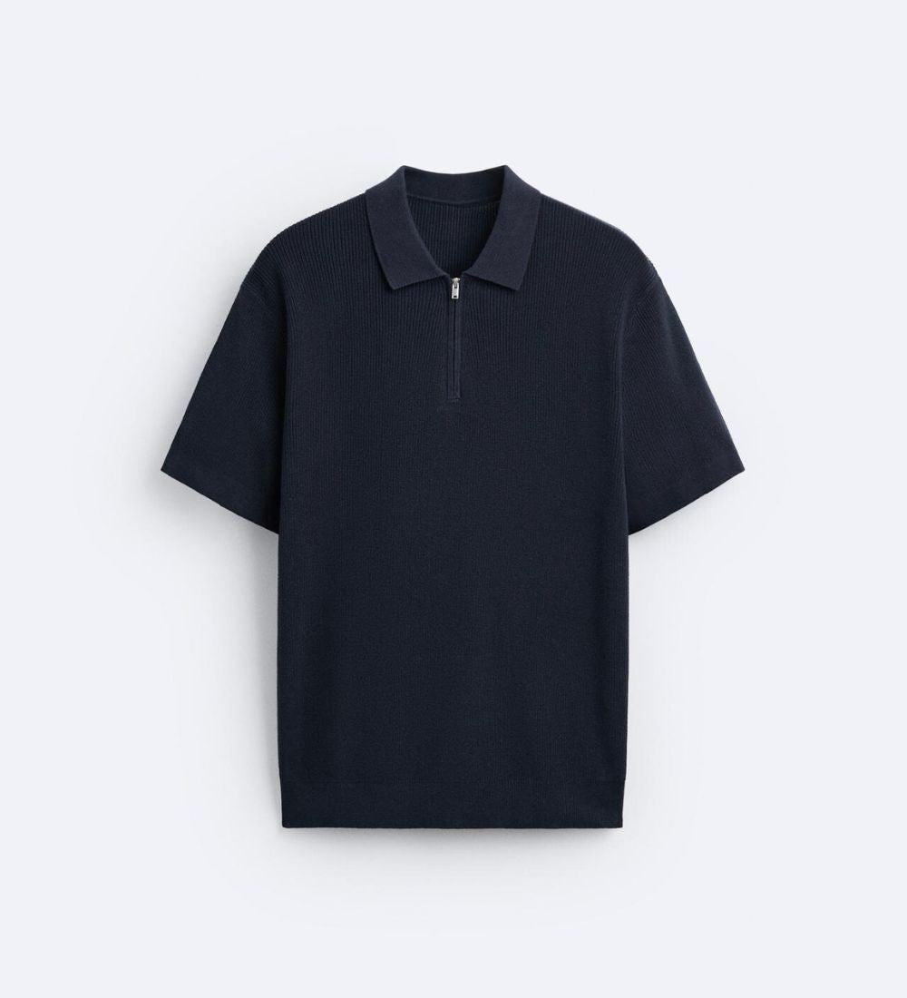 Elegantes Strickpolo mit Reißverschluss