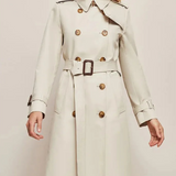 Christa | Stylischer langer Mantel mit Reverskragen für Frauen