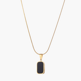 Colton | Halskette mit rechteckigem Anhänger in Gold & Schwarz