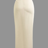 Fridoline | Eleganter Midirock mit Wickeloptik, Drapierung und hohem Schlitz