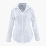 Ilaria | Weißes Oversized-Hemd mit betonter Taille und klassischem Kragen