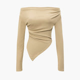 Daniela | Elegantes Zweiteiler-Set mit Asymmetrischem Oberteil & Weiten Hosen