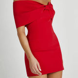 Elly | Schulterfreies Minikleid mit Schleifendetail