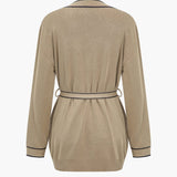 Athena | Elegantes Strick-Set mit Gürtel-Cardigan & Weitbein-Hose