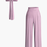 Lara | Elegantes Zweiteiler-Set mit Schleifen-Bandeau & Weitbein-Hose