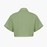 Janice | Stylisches Kurzarm Crop Shirt mit kragen