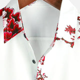 Jackson | Kurze Ärmel Weiß Floral bedrucktes Sommerhemd