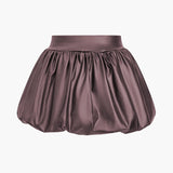 Cordula | Extravaganter Ballon-Minirock aus Kunstleder mit elastischem Bund