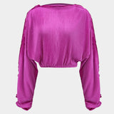 Kendall | Elegantes Plissee-Zweiteiler-Set mit Crop-Top & Weithose