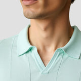 Retro-Strick-Poloshirt in Mintgrün