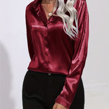 Irene | Elegantes Satin-Hemd mit langen Ärmeln für Damen