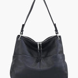 Hannelore| Hobo-Tasche aus weichem Leder mit Zipper-Verschluss