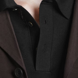 Poloshirt aus Seidenstrick – Schwarz